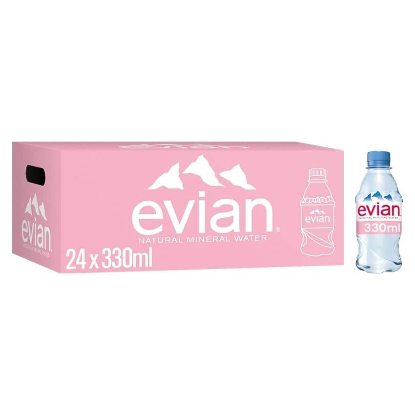 Buy Evian Natural Mineral Spring Water Bottle, 24 x 330 ml