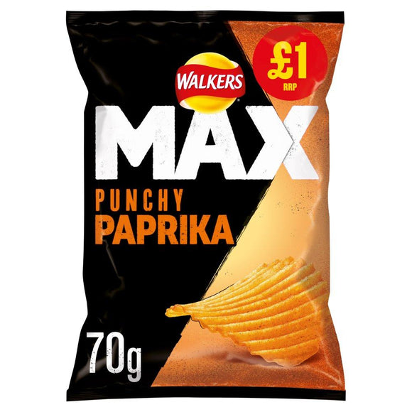 Walkers Max Punchy Paprika Crisps 70g