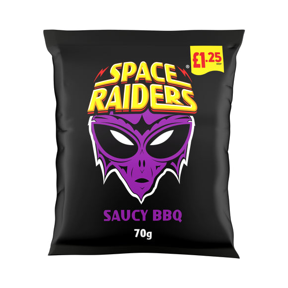 Space Raiders Saucy BBQ Crisps PMP 20 x 70g