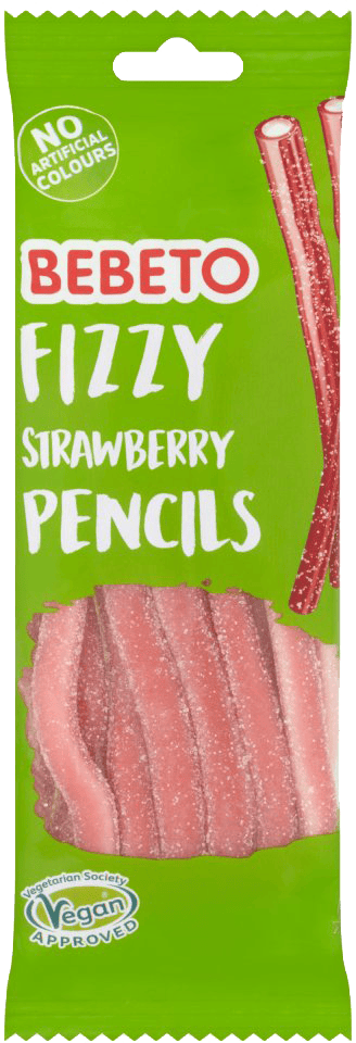 PMP Bebeto Fizzy Strawberry Pencils (12 x 160g)