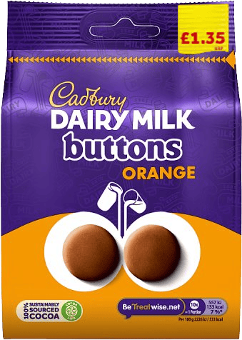 Cadbury Orange Buttons Bags PMP 10 x 95g