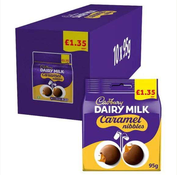 Cadbury Caramel Nibbles Bags PMP 10 x 95g