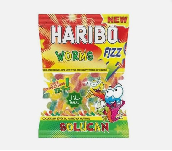 Haribo Halal Fizzy Worm 24 x 80g