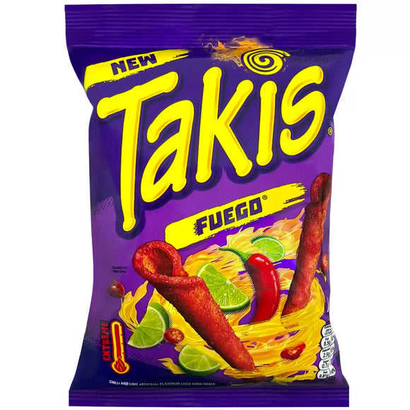 Takis Fuego Extreme Chill and Lime Flavoured Corn Snack 55g (Pack of 48)