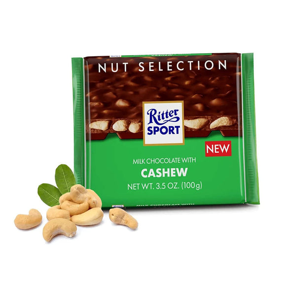 Ritter Milk Chocolate & Salted Cashew Nuts 