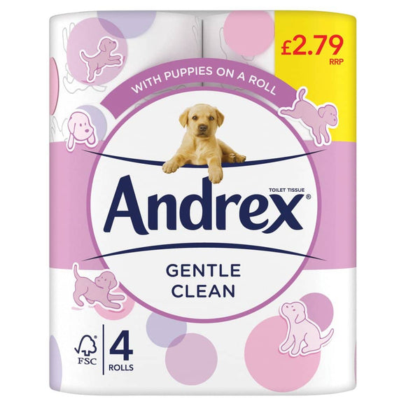 Andrex Gentle Clean Toilet Roll (4 Rolls x 6 Packs) PM