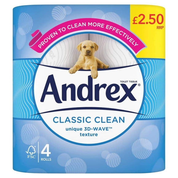 Andrex Classic Clean Toilet Roll 4 Rolls x 6 Packs 