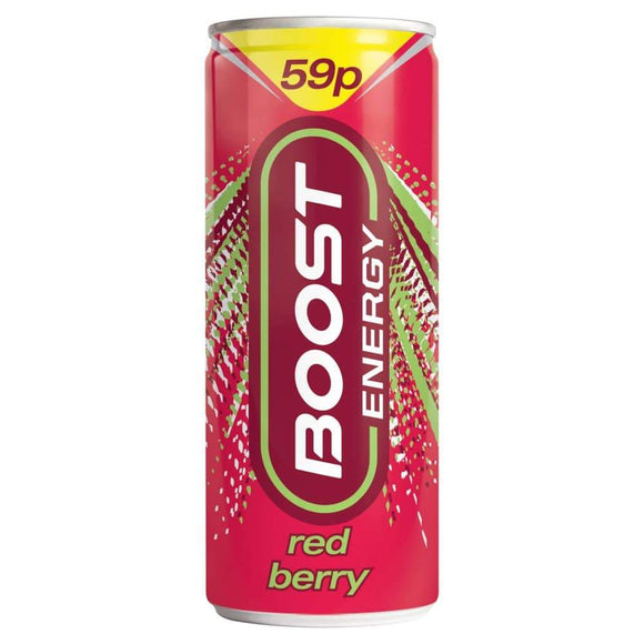 Boost Red Berry Flavour Energy Drink 250ml can