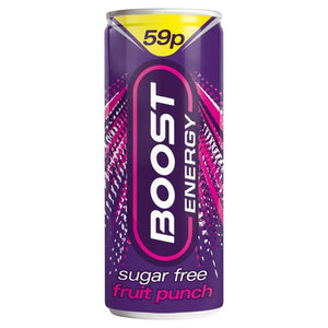 Boost Sugar Free Fruit Punch Flavour Energy Drink 250ml can