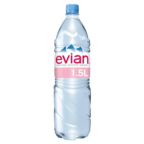 Evian Still Natural Mineral Water 1.5Ltr plastic bottle