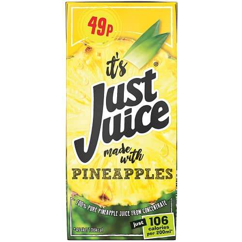 Just Juice Pineapple PMP 24 x 200ml - thewholesalehub