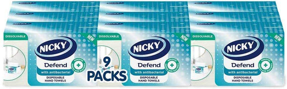 Nicky Defend 2 Ply Antibacterial Paper Towels 9 x 100 towels