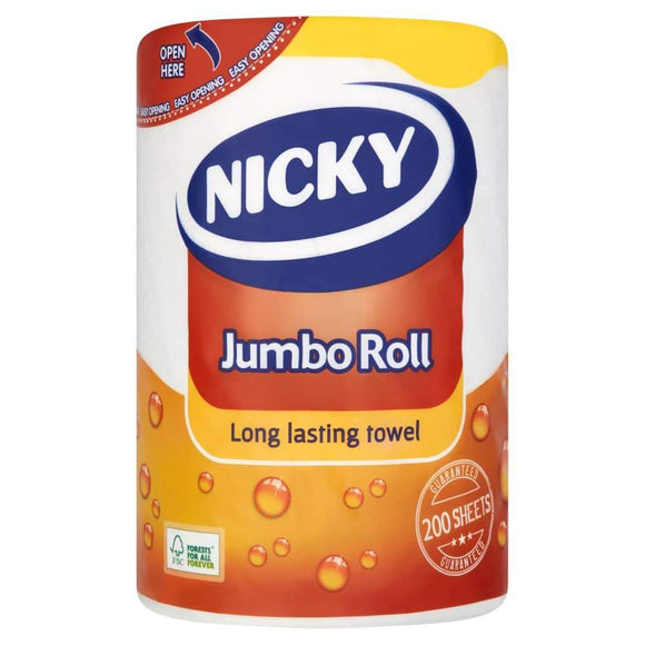 Nicky Jumbo 2 Ply Kitchen Roll 12 Rolls x 1 Pack
