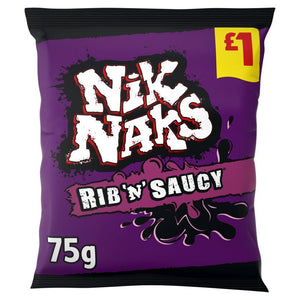 Nik Naks Rib 'n' Saucy Crisps 75g