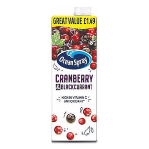 Ocean Spray Cranberry & Blackcurrant PMP 6 x 1Ltr - thewholesalehub