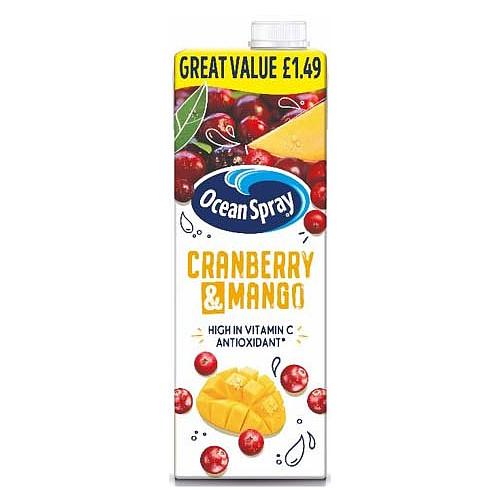 Ocean Spray Cranberry & Mango PMP 6 x 1Ltr - thewholesalehub