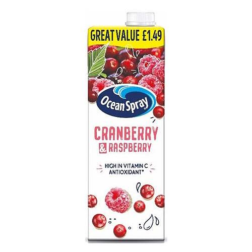 Ocean Spray Cranberry & Raspberry PMP 6 x 1Ltr - thewholesalehub