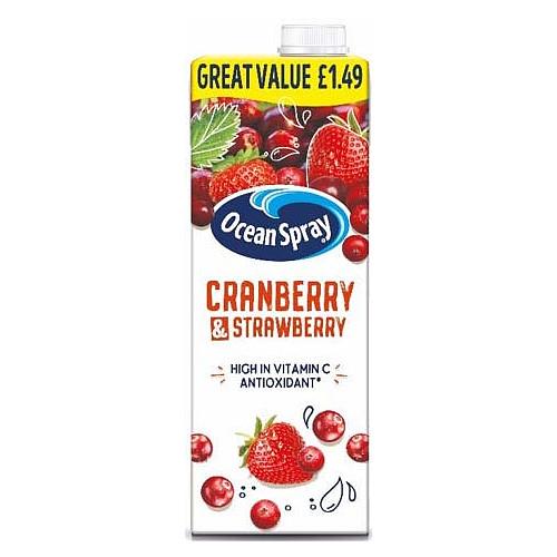 Ocean Spray Cranberry & Strawberry PMP 6 x 1Ltr - thewholesalehub