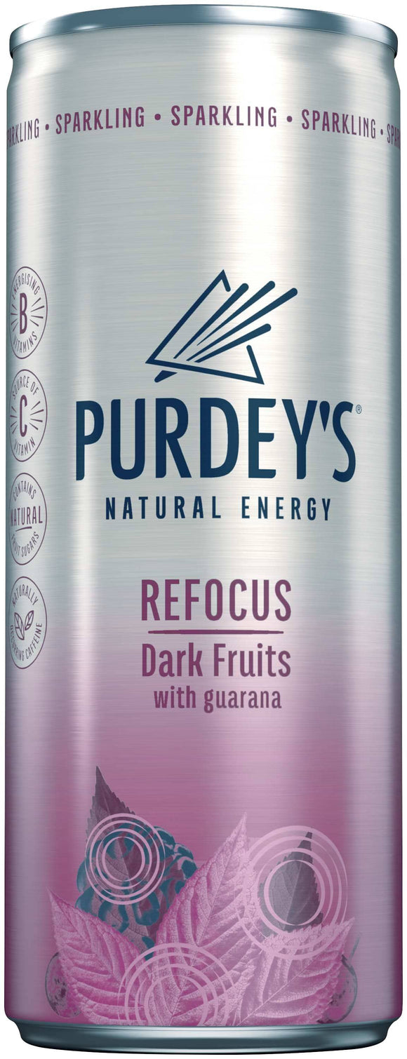 Purdey's Natural Energy Refocus Dark Fruits with Guarana 12 x 250ml - thewholesalehub