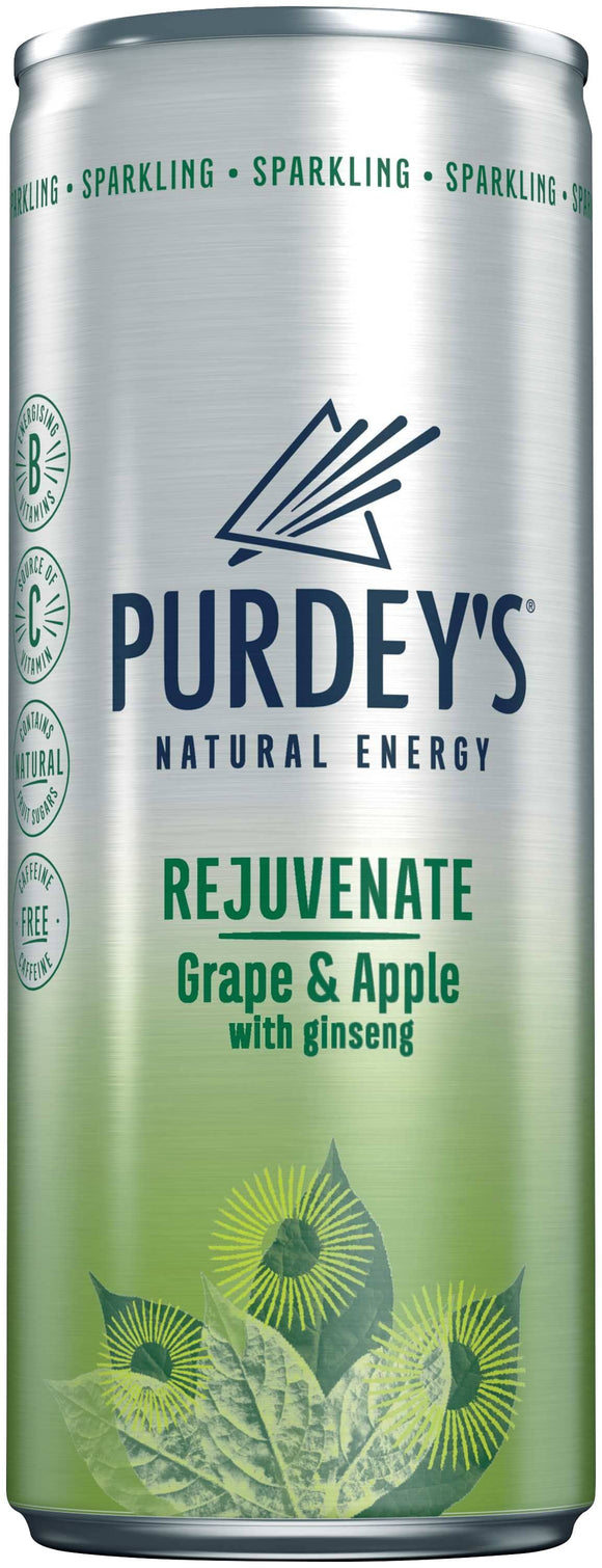 Purdey's Natural Energy Rejuvenate Grape & Apple with Ginseng 12 x 250ml - thewholesalehub