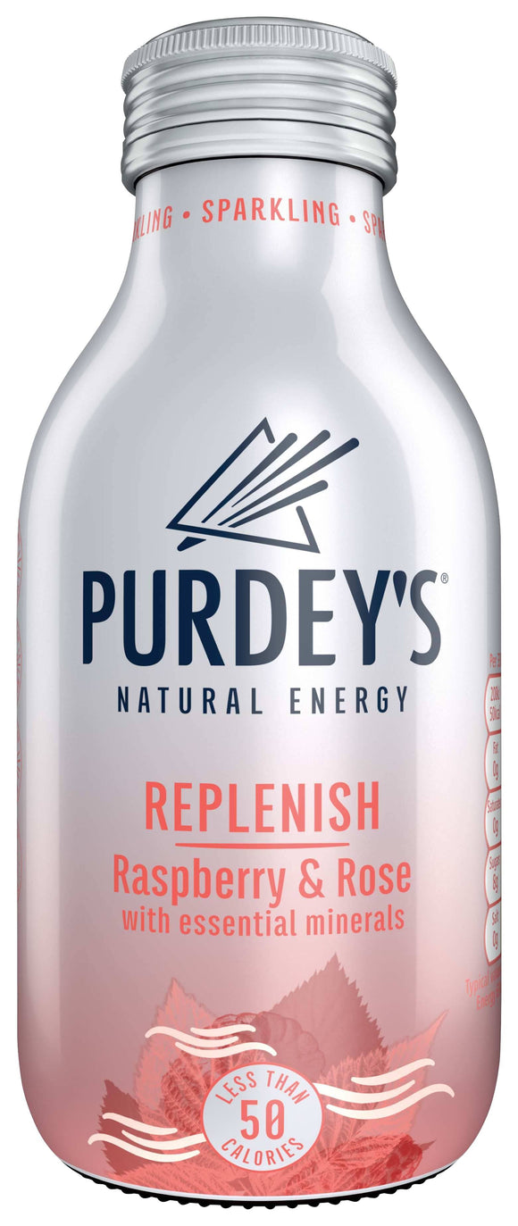 Purdey's Natural Energy Replenish Raspberry & Rose with Essential Minerals 12 x 330ml - thewholesalehub