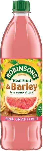 Robinsons Fruit & Barley No Added Sugar Pink Grapefruit 12 x 1Ltr - thewholesalehub