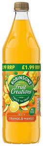 Robinsons Fruit Creations No Added Sugar Zesty Orange & Mango PMP 6 x 1Ltr - thewholesalehub