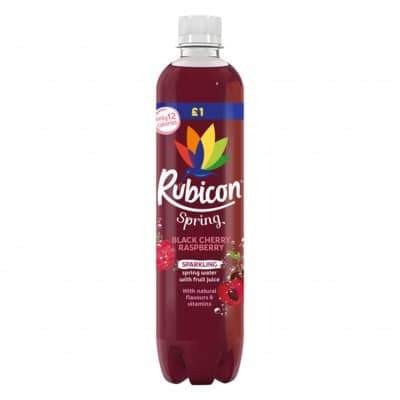 Rubicon Spring Black Cherry Raspberry Flavoured Sparkling Spring Water PMP 12 x 500ml - thewholesalehub