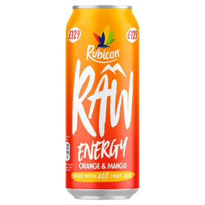 Rubicon Raw Energy Orange & Mango 500ml cans