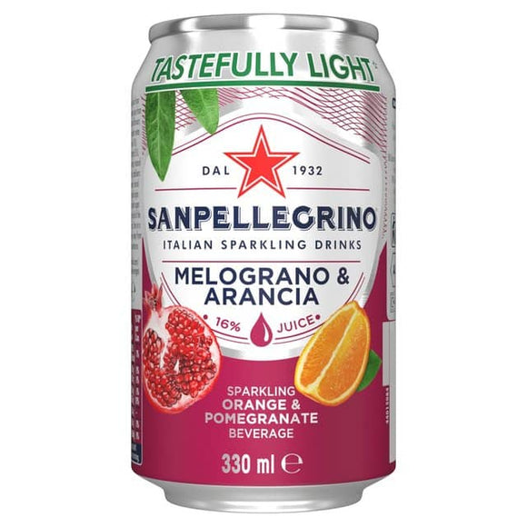 San Pellegrino Sparkling Pomegranate & Orange 24 x 330ml - thewholesalehub