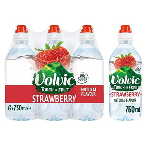 Volvic Touch of Fruit Strawberry (Sport Cap) 6 x 750ml pack