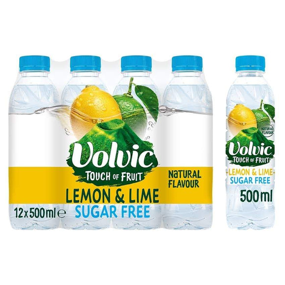 Volvic Touch of Fruit Sugar Free Lemon & Lime 12 x 500ml pack