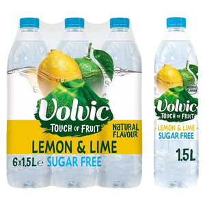 Volvic Touch of Fruit Sugar Free Lemon & Lime 6 x 1.5Ltr pack