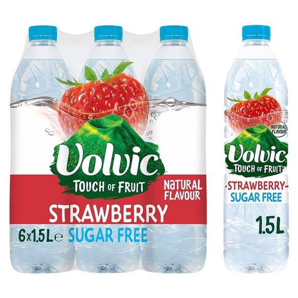 Volvic Touch of Fruit Sugar Free Strawberry 6 x 1.5Ltr pack