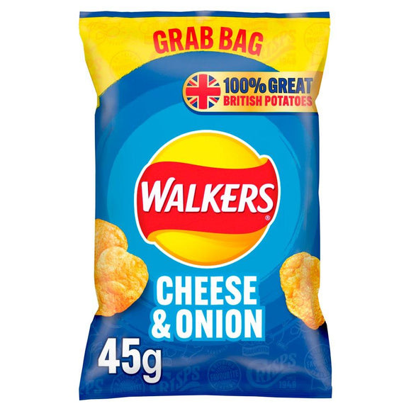 Walkers Cheese & Onion Crisps Grab Bag 45g