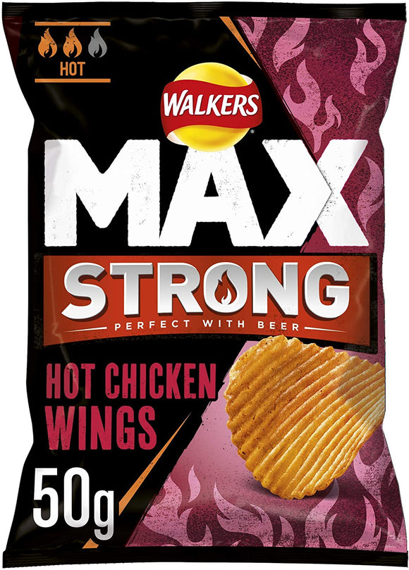 Walkers Max Strong Hot Chicken Wings Crisps 50g