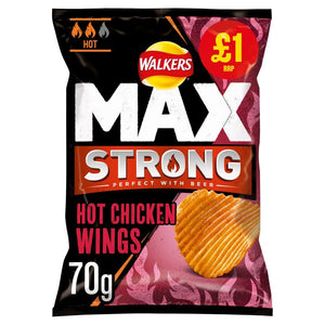 Walkers Max Strong Hot Chicken Wings 70g